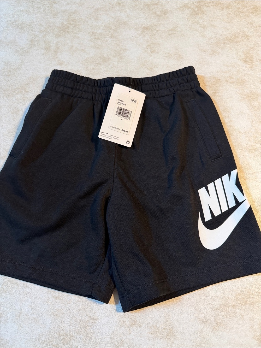 Nike Black Kids Shorts with White Logo